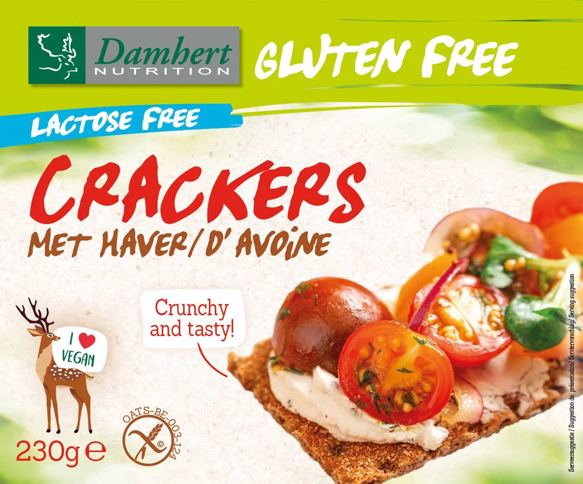 Damhert Gluten Free haver Crackers Lactose Free 230GR