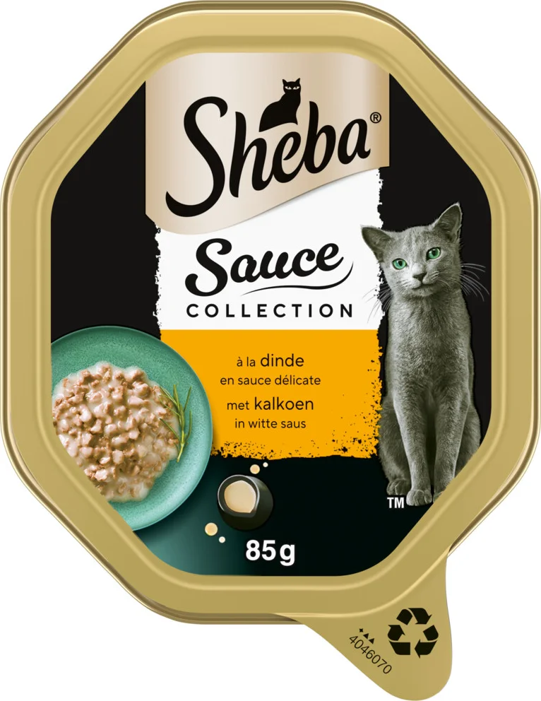 Sheba Kattenvoer Nat Sauce Collection Kalkoen in Witte Saus 85 gr