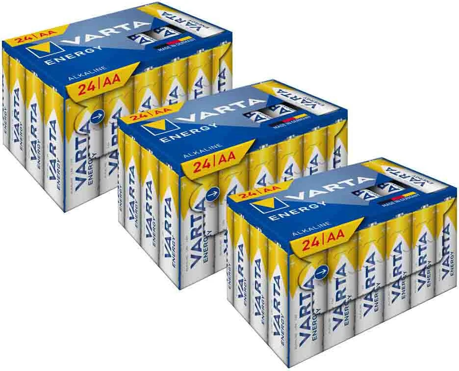 3x Varta Energy AA Cube Pack 24 stuks