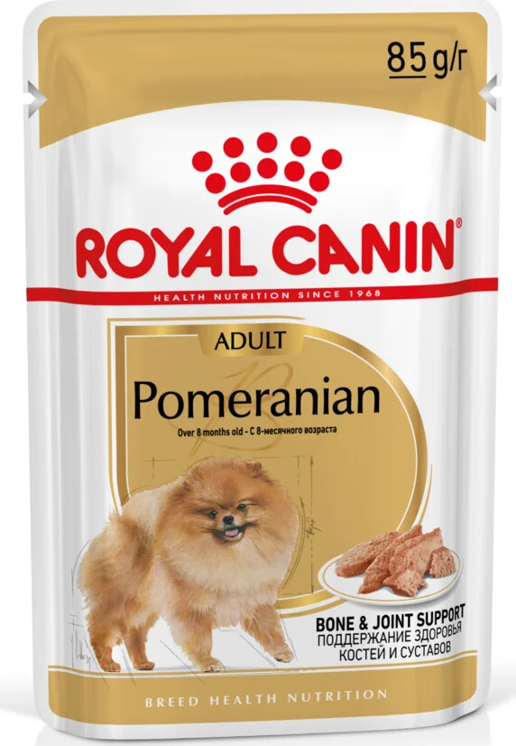 12x Royal Canin Pomeranian Adult Hondenvoer Nat 85 gr