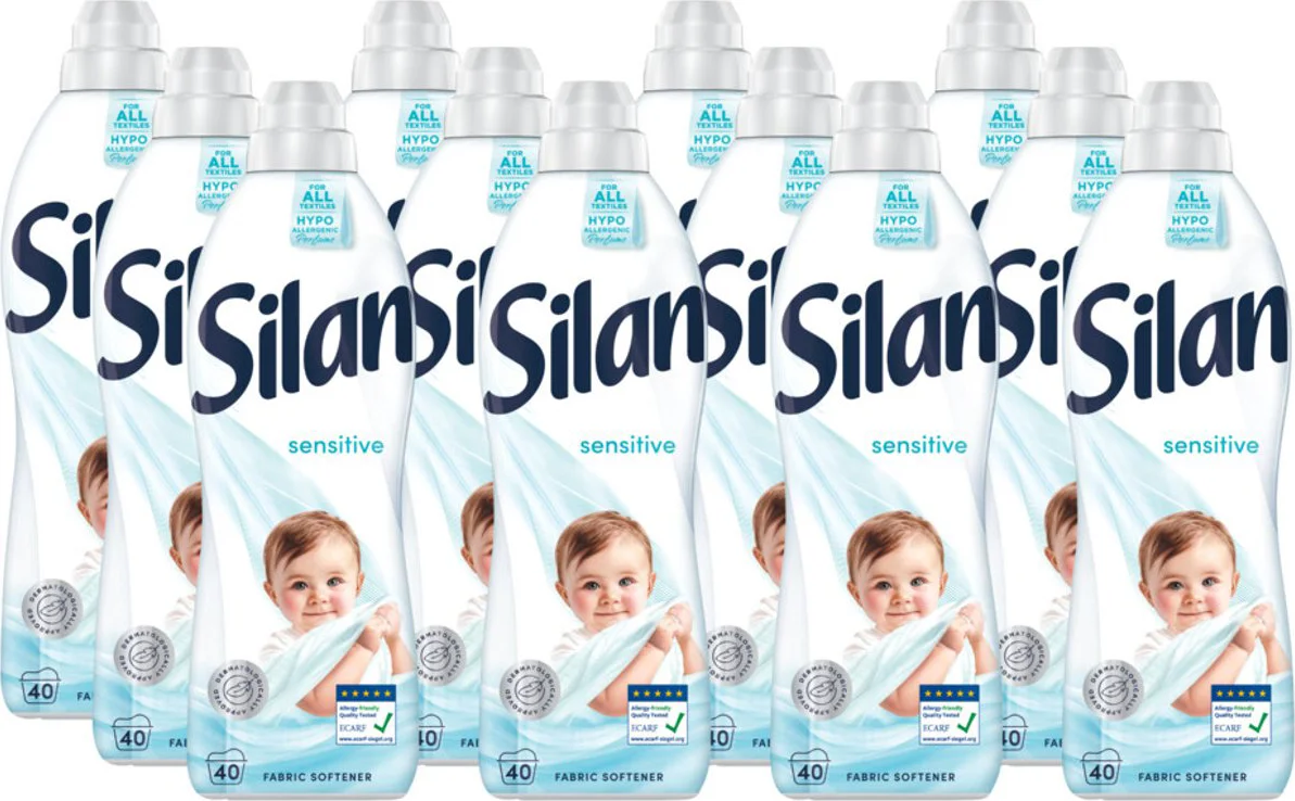12x Silan Wasverzachter Sensitive 40 Wasbeurten 880 ml