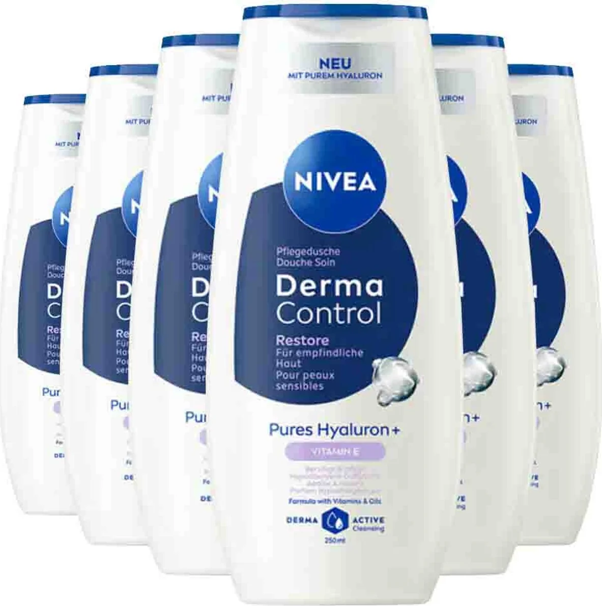 6x NIVEA Douchegel Derma Control 250 ml