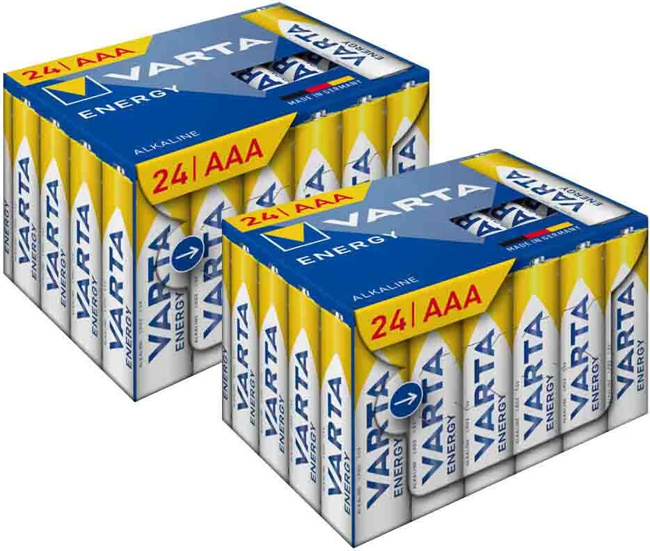 2x Varta Energy AAA Cube Pack 24 stuks