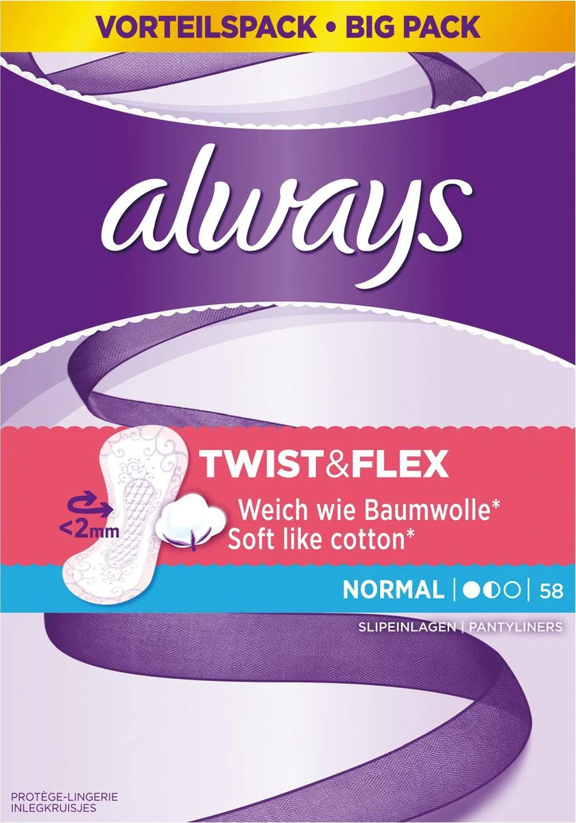 Always Inlegkruisjes Twist & Flex Normal 58 stuks