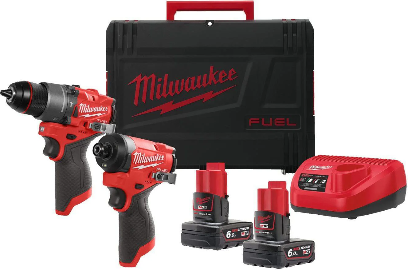 Milwaukee M12 FUEL™ FPP2A2-602X Accu combiset 2-delig (FPD2 + FID2) 12V 6.0Ah in HD-Box - 4933480588