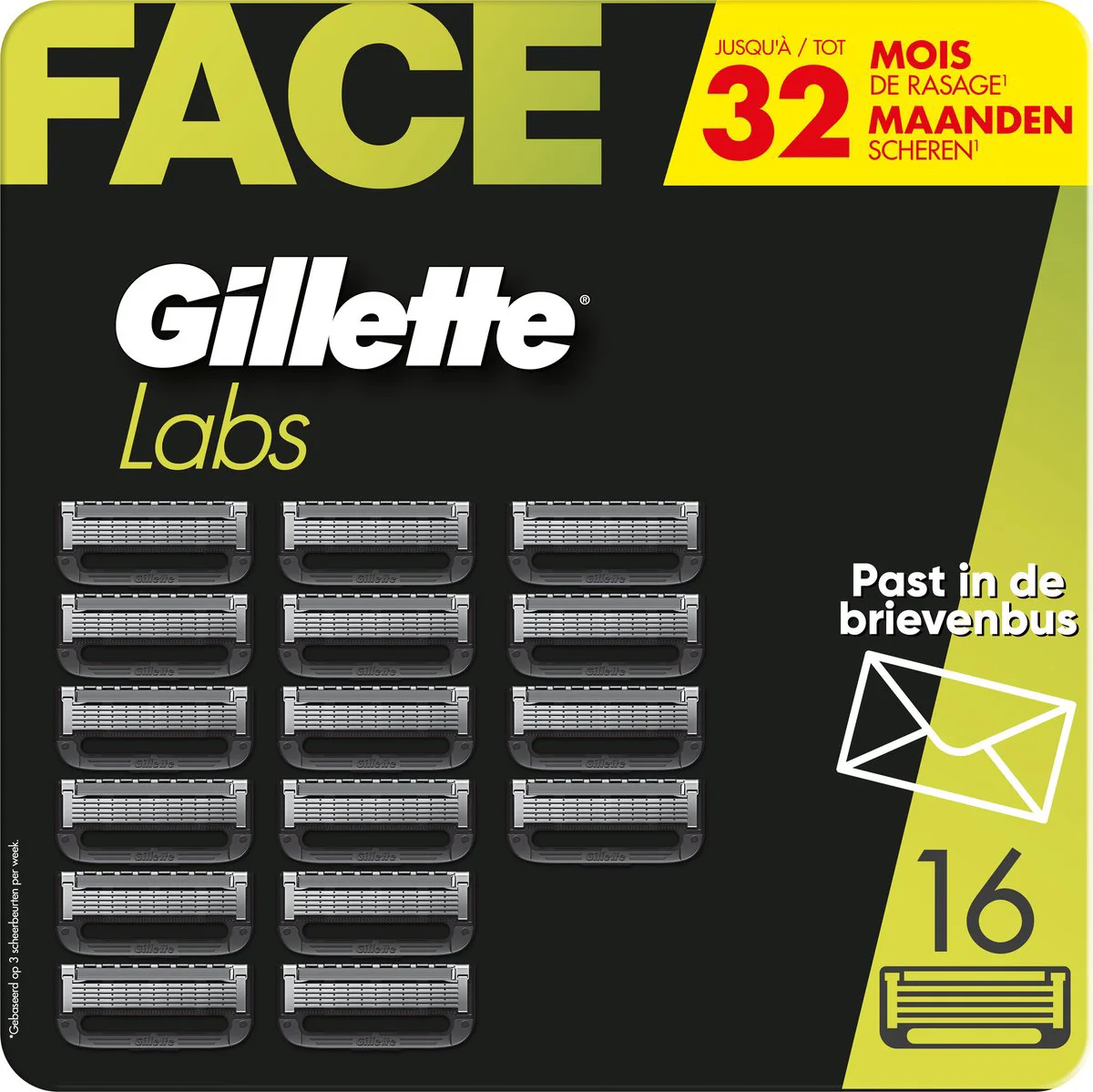 Gillette Labs - Scheermesjes voor Mannen - 16 Navulmesjes - Compatibel Met Gillette Labs Met Exfoliating Bar En Heated Razor