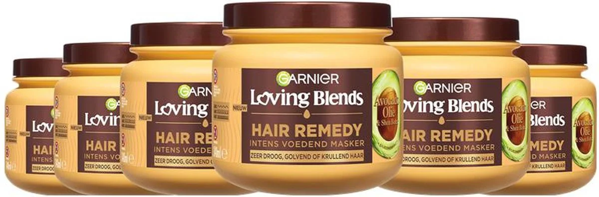 6x Garnier Loving Blends Avocado Olie en Shea Boter Haarmasker 340 ml