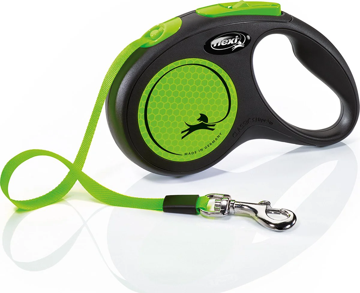 Flexi Rollijn New Neon Tape 5 mtr tot 15 kg Groen