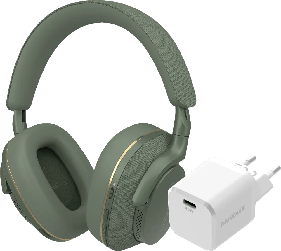 Bowers & Wilkins Px7 S2e Groen + BlueBuilt Power Delivery Oplader met Usb C Poort 20W Wit