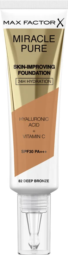 3x Max Factor Miracle Pure Foundation 82 Deep Bronze 30 ml