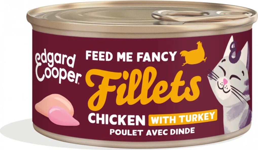 24x Edgard & Cooper Kattenvoer Fillets Kip & Kalkoen 70 gr