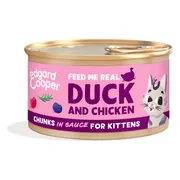 Edgard & Cooper Kattenvoer Kitten Chunks Eend - Kip 85 gr