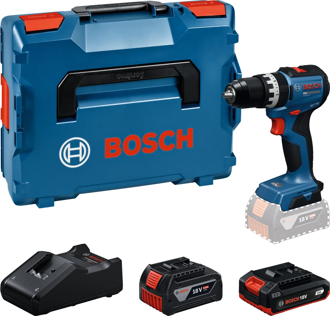 Bosch Professional PRO GSB 18V-52 Accu klop-/schroefboormachine 1x 2.0Ah + 1x 4.0Ah - 06019S0122