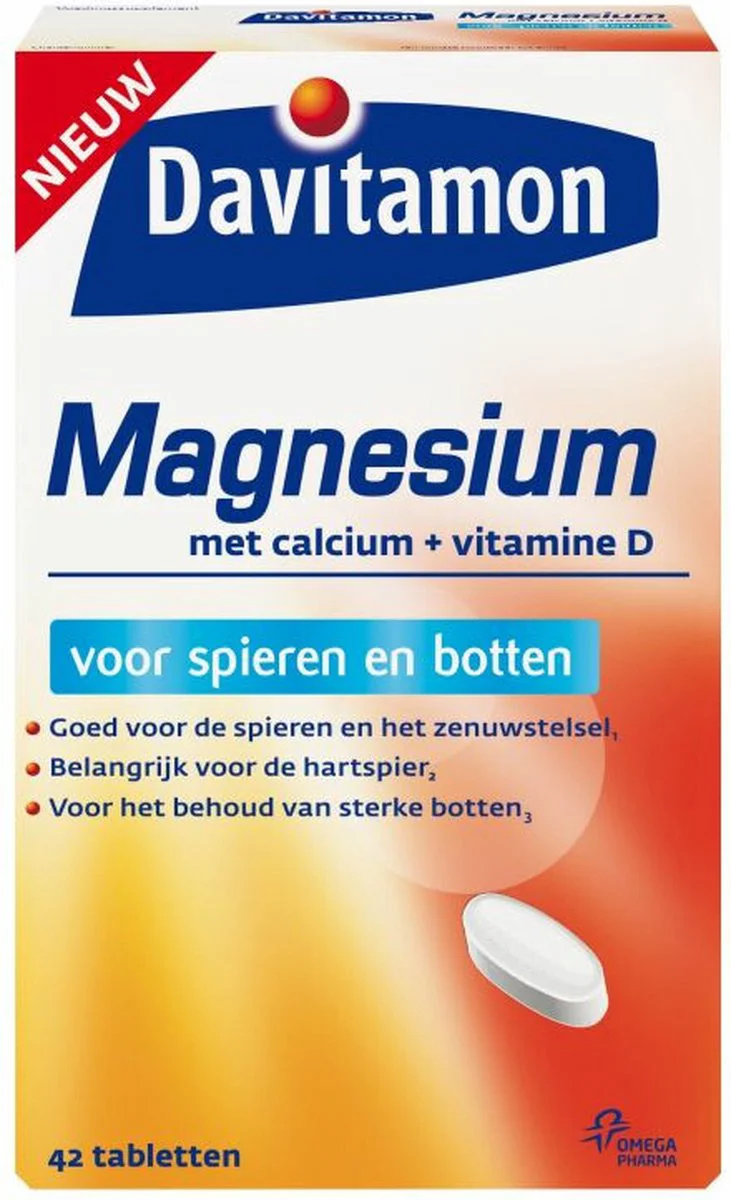 4x Davitamon Magnesium Spieren en Botten 42 tabletten