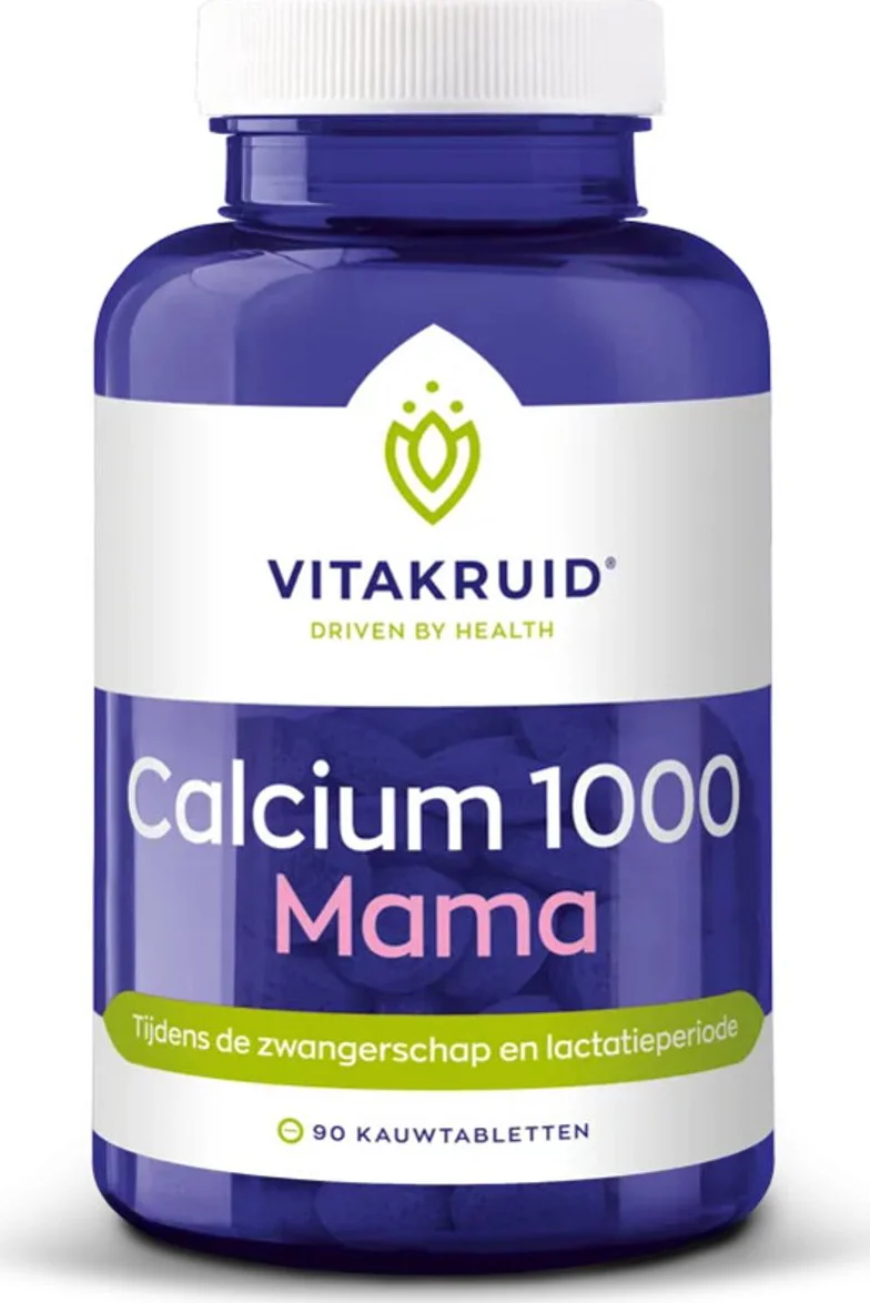 2x Vitakruid Calcium 1000 Mama 90 kauwtabletten
