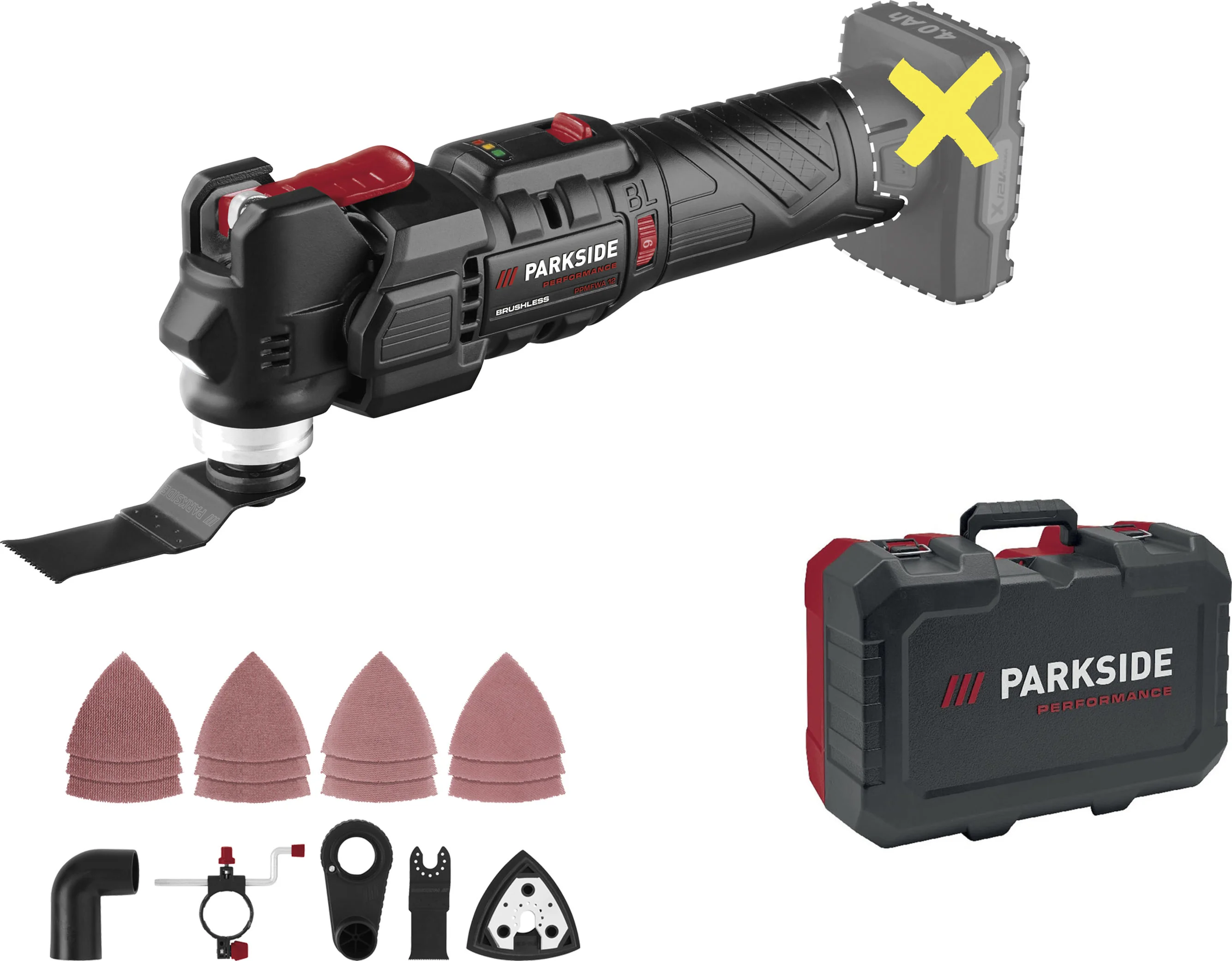 PARKSIDE PERFORMANCE Accu-multitool 12 V, zonder accu en lader