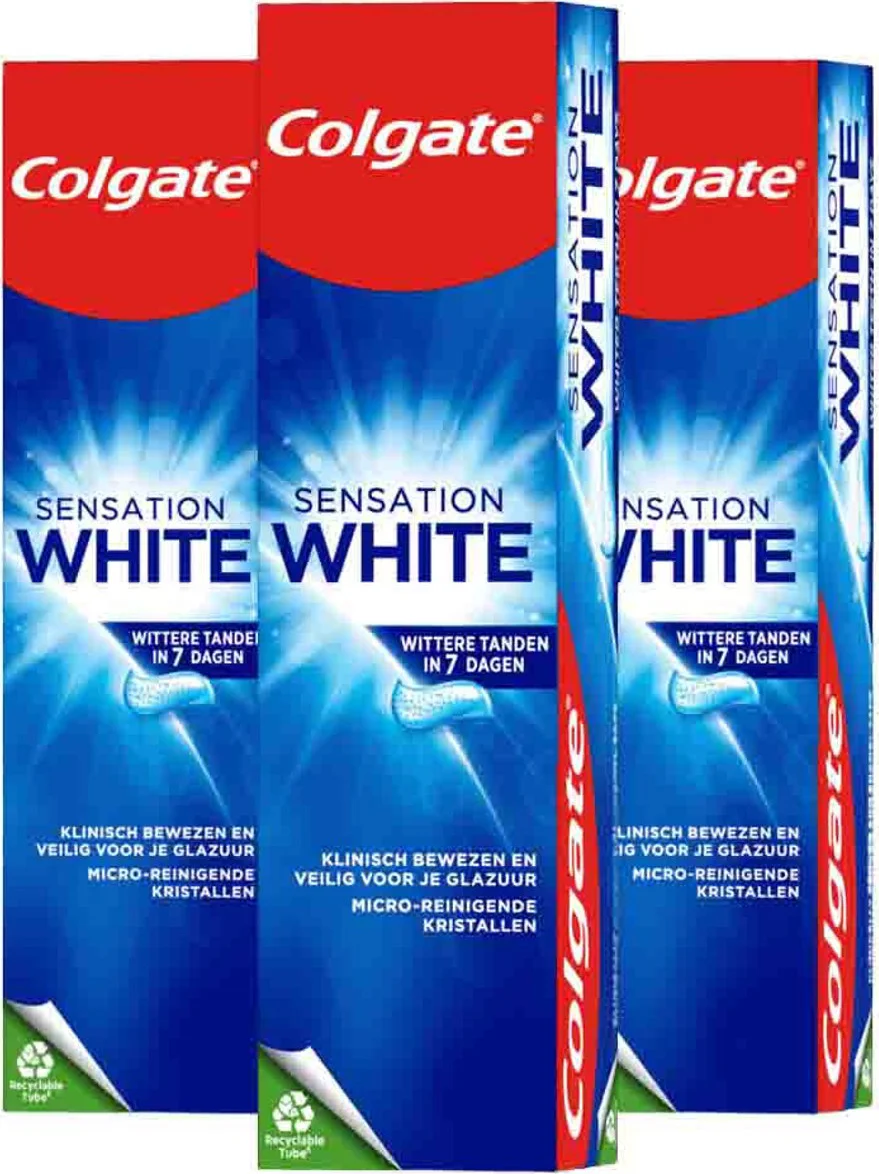 3x Colgate Tandpasta Sensation White 75 ml