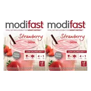 2x Modifast Weight Control Milkshake Aardbei 8 x 55 gr