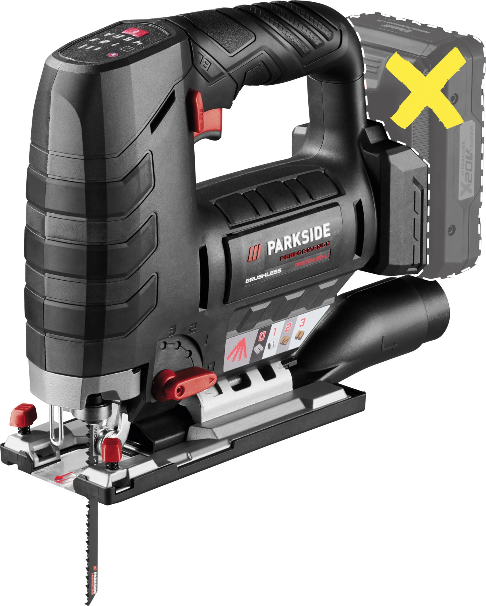 PARKSIDE PERFORMANCE Accu-decoupeerzaag 20 V zonder accu en lader