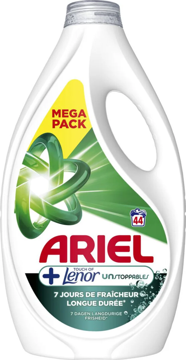 4x Ariel Vloeibaar Wasmiddel +Touch of Lenor Unstoppables 44 Wasbeurten 1980 ml