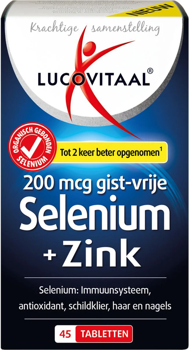 Lucovitaal Selenium & Zink 200 mcg Gistvrij 45 tabletten