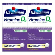 2x Davitamon Vitamine D 10 MCG Volwassenen 150 smelttabletten