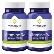 2x Vitakruid Vitamine D3 - 5 mcg 240 tabletten