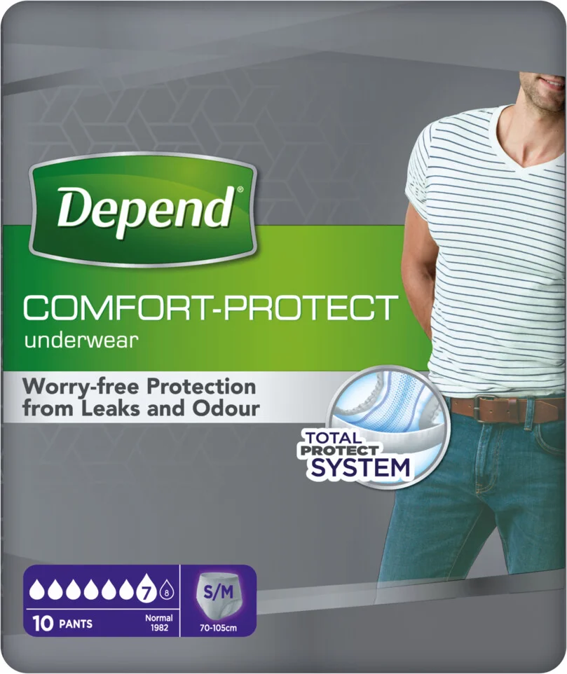 Depend Pants voor Mannen Normaal Maat S/M 10ST