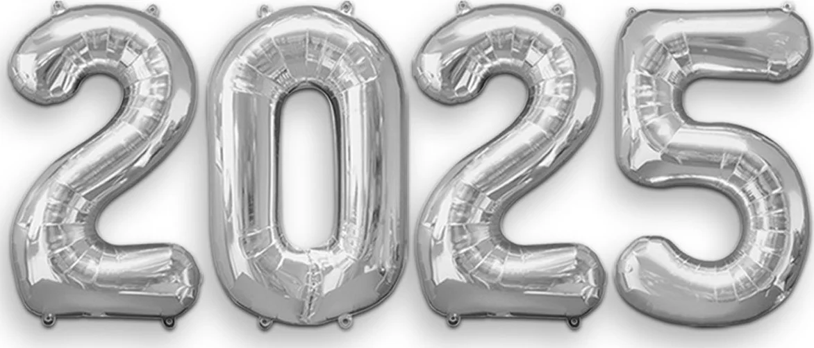 Q2Party - 2025 - New Year - Ballonnen - Set - Zilver - NYE - Versiering - Nieuw Jaar - Decoratie - Happy New Year Ballonnen - XL Formaat