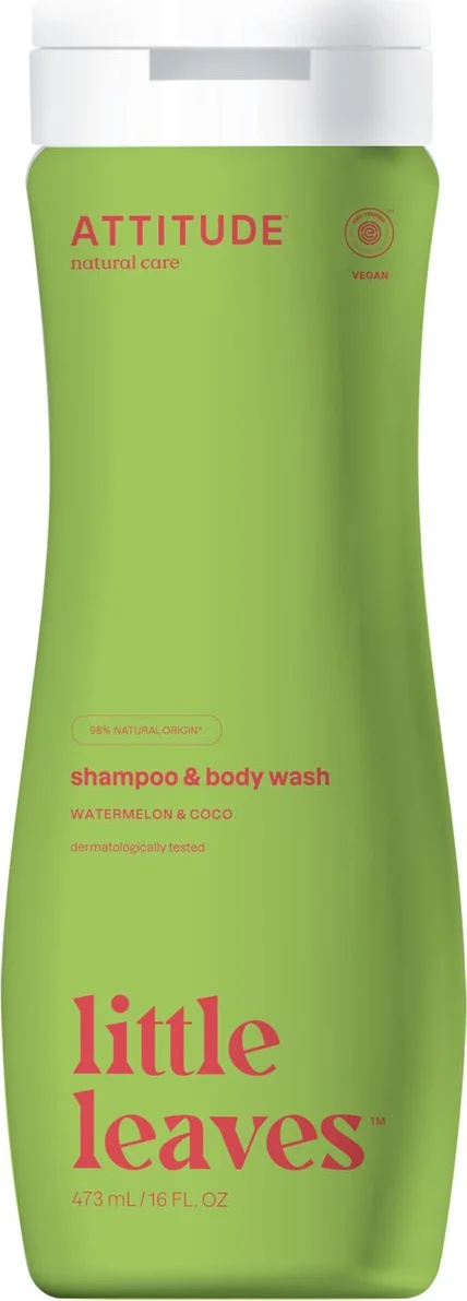 ATTITUDE Little Leaves 2-in-1 Shampoo en Douchegel - Watermeloen & Kokos 473ML