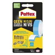 Pattex Montagetape dubbelzijdig 80kg | Voor binnen gebruik| 1.5m Dubbel Montage tape | Dubbelzijdige Plak-tape.