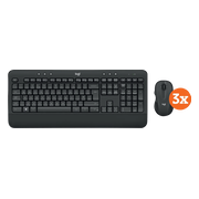 Logitech MK545 Draadloze Toetsenbord en Muis QWERTY 3-Pack