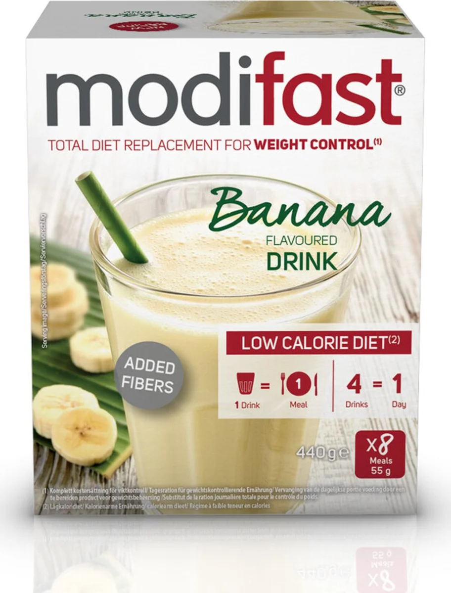 8x Modifast Weight Control Milkshake Banaan 8 x 55 gr