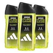 3x Adidas Shower Gel Pure Game 250 ml