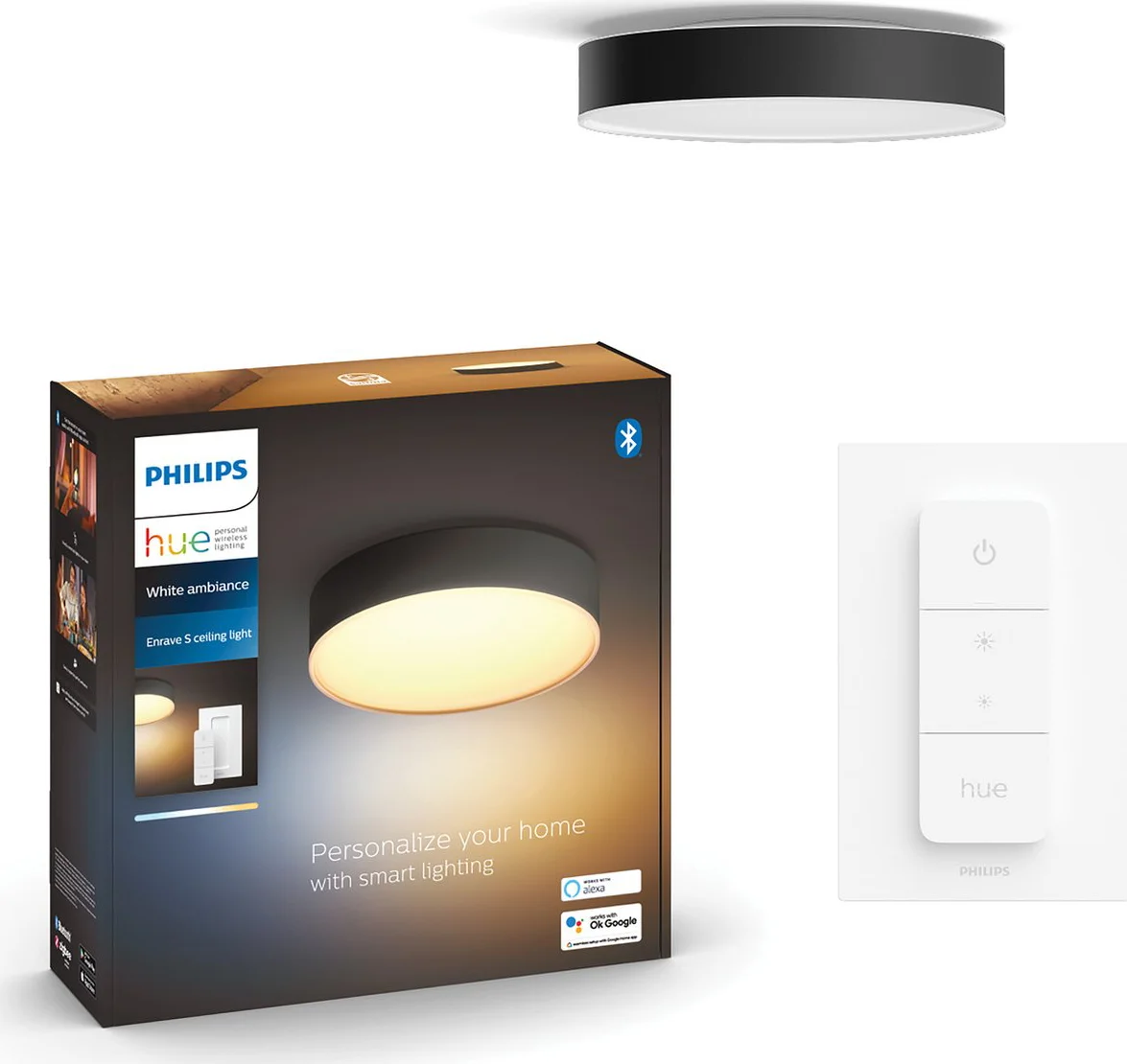 Philips Hue Enrave S plafondlamp White Ambiance Zwart
