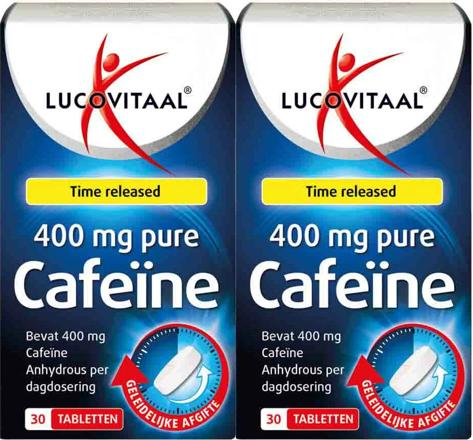 2x Lucovitaal Pure Cafeïne 400 mg 30 tabletten
