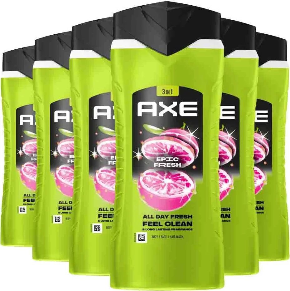6x Axe 3-in-1 Douchegel Epic Fresh 400 ml