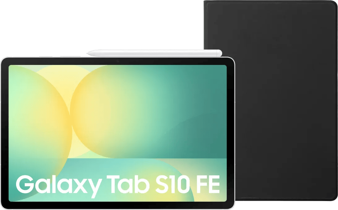 Samsung Galaxy Tab S10 FE 10,9 inch 256GB Wifi Zilver + BlueBuilt Book Case Zwart