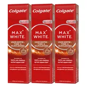 3x Colgate Tandpasta Max White For Coffee, Tea & Wine 75 ml