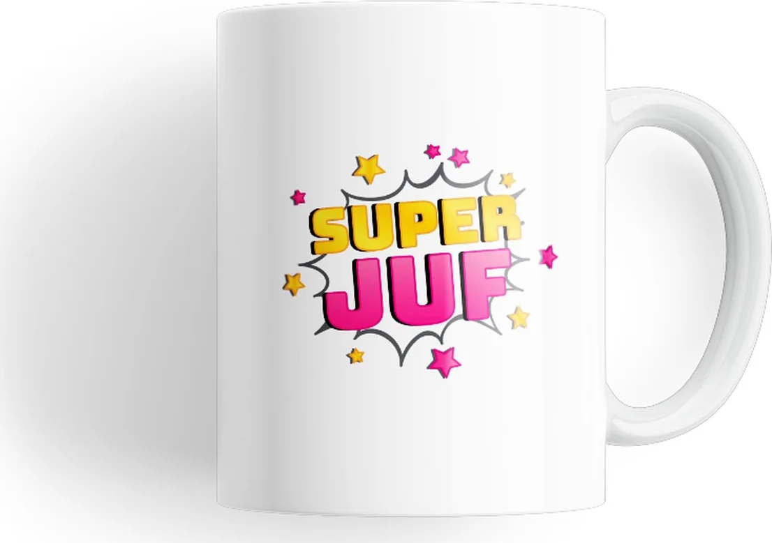 Super juf - Juf cadeau - Juf bedankt - Afscheid juf - Mok juf - Afscheidscadeau juf - Afscheidsmok - Theemok - Koffiemok - 330 ML - Fotofabriek
