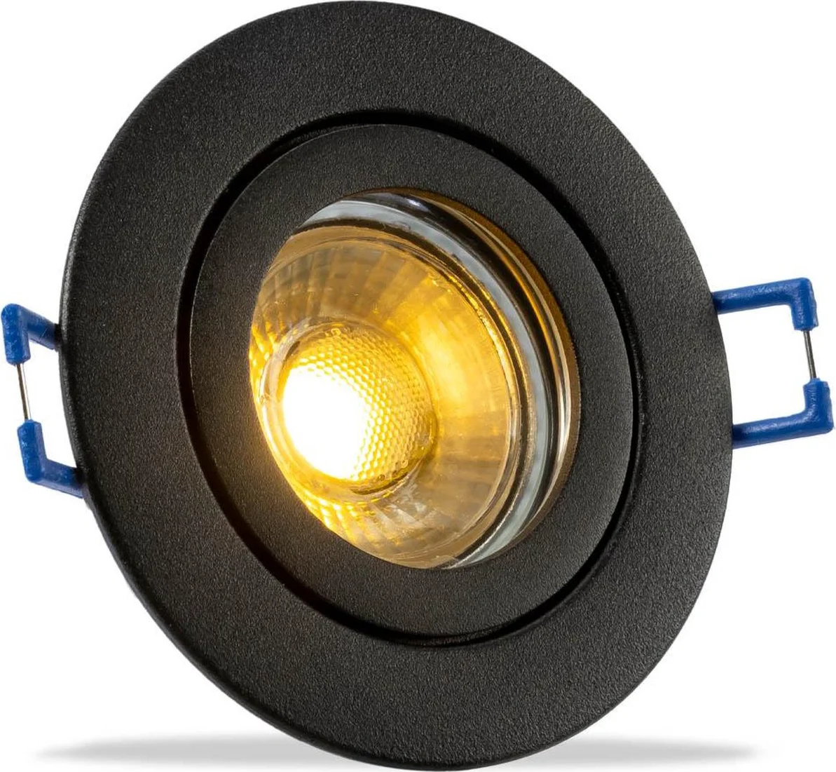 IP44 LED Inbouwspot Neveah - badkamer of buiten - Ronde spot - Zwart - Extra Warm Wit - 2700K - 4Watt - Philips
