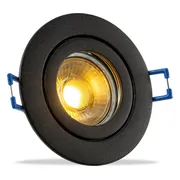 IP44 LED Inbouwspot Neveah - badkamer of buiten - Ronde spot - Zwart - Extra Warm Wit - 2700K - 4Watt - Philips