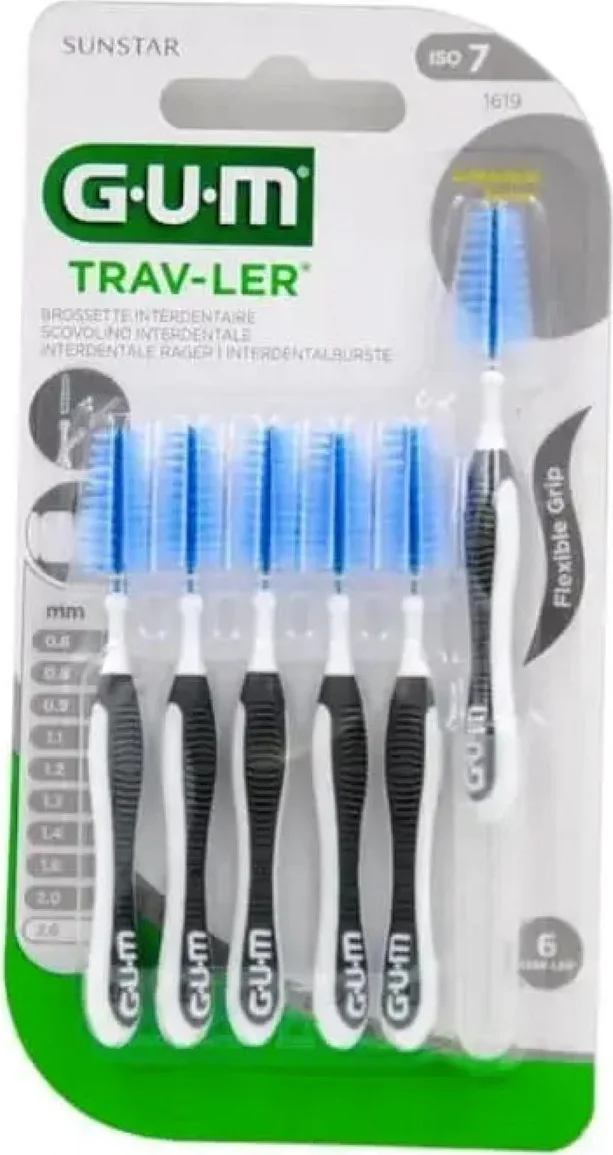 GUM Trav-Lers Ragers Zwart 2,6 mm 6 stuks