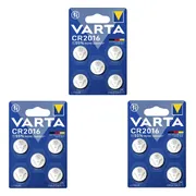 3x Varta LITHIUM Coin Batterijen CR2016 Blister 5 stuks