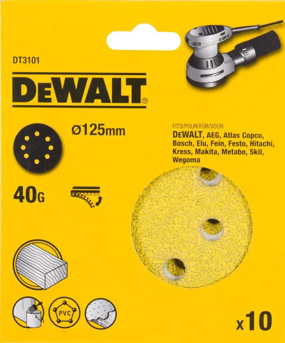 DeWALT DT3101 P40 Schuurschijf 125mm VE=10