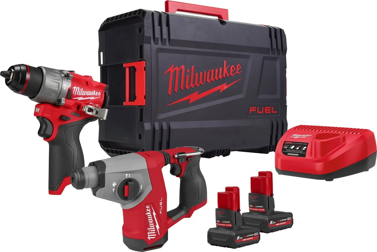 Milwaukee M12 FUEL™ FPP2BG2-502X Accu combiset 2-delig (FPD2 + FHAC16) 12V 5.0Ah in HD-Box - 4933500138