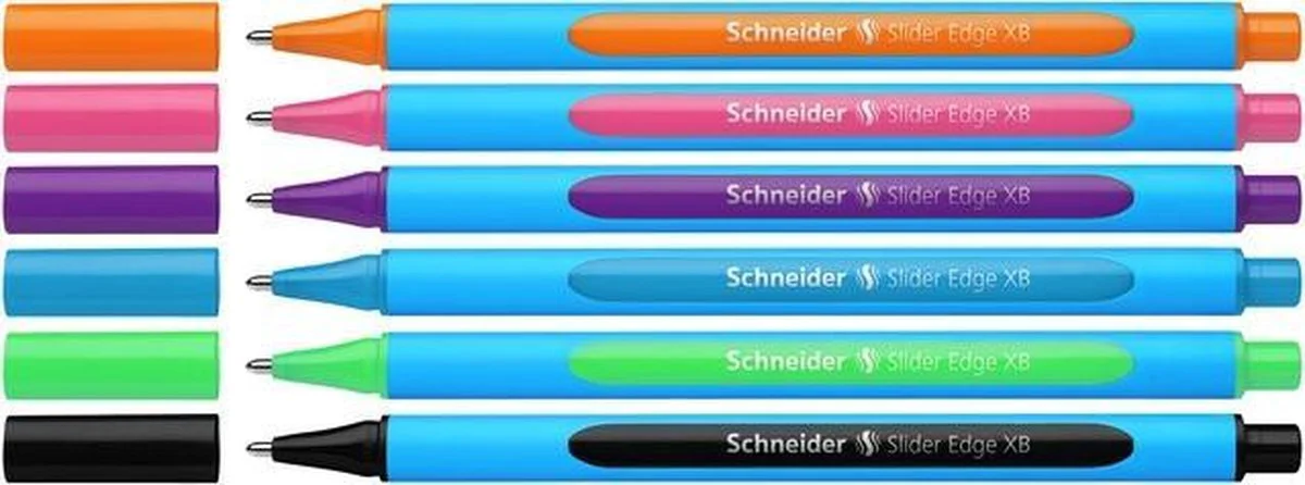 Schneider balpen - Slider Edge - penpunt XB 1,4mm - assorti 6 stuks - S-152276