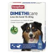 6x Beaphar DImetHIcare Line-On Anti Teken- en Vlooiendruppels Hond 15 - 30 kg 6 pipetten