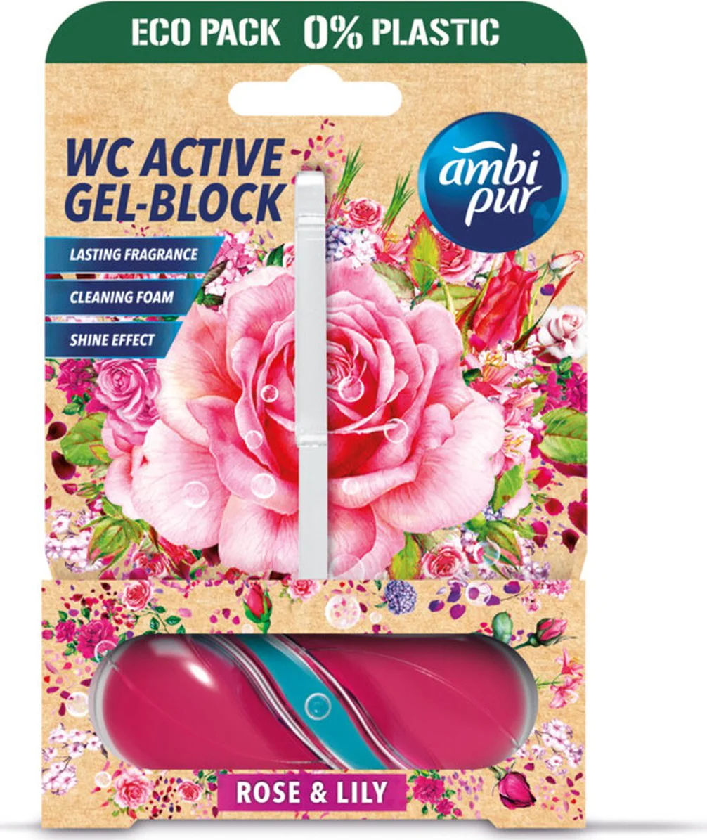 8x Ambi Pur Toiletblok Roos & Lelie