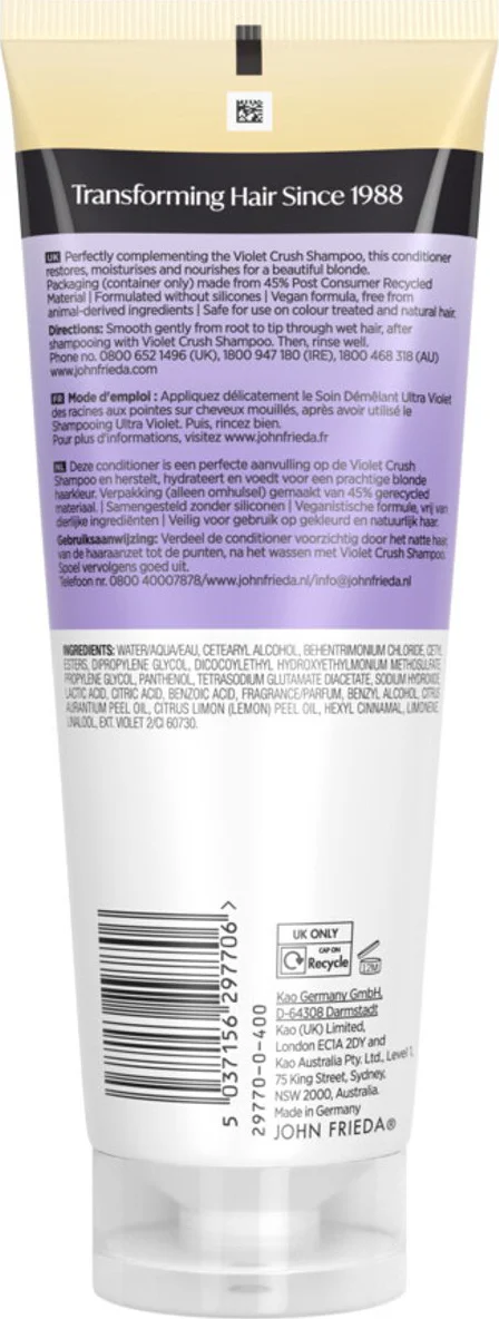 John Frieda Violet Crush Purple Conditioner 250 ml